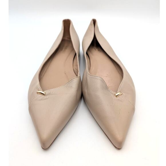 LK Bennett Cally Hardware-Embellished Pointed Toe Flat Beige Size US9 EU40 - Picture 2 of 13